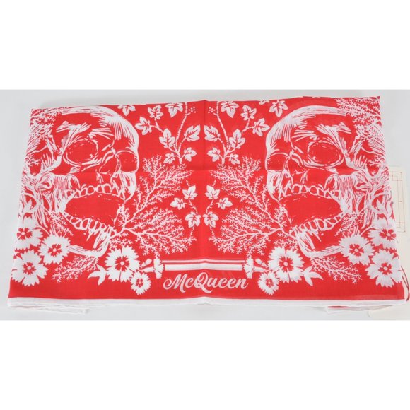 Alexander McQueen IVY SKULL CREEPER Cotton Scarf - Picture 4 of 9